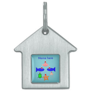 Christmas Sea Creatures Personalised Pet ID Tag