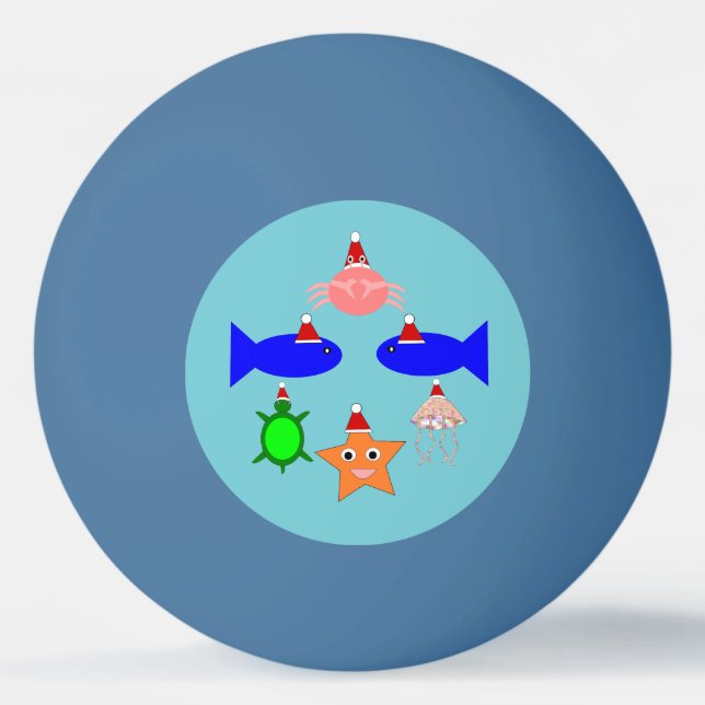 Christmas Sea Creatures Ping Pong Ball (Front)