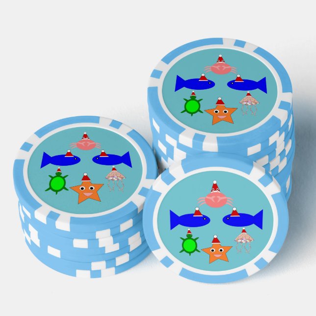 Christmas Sea Creatures Poker Chips (Stack)