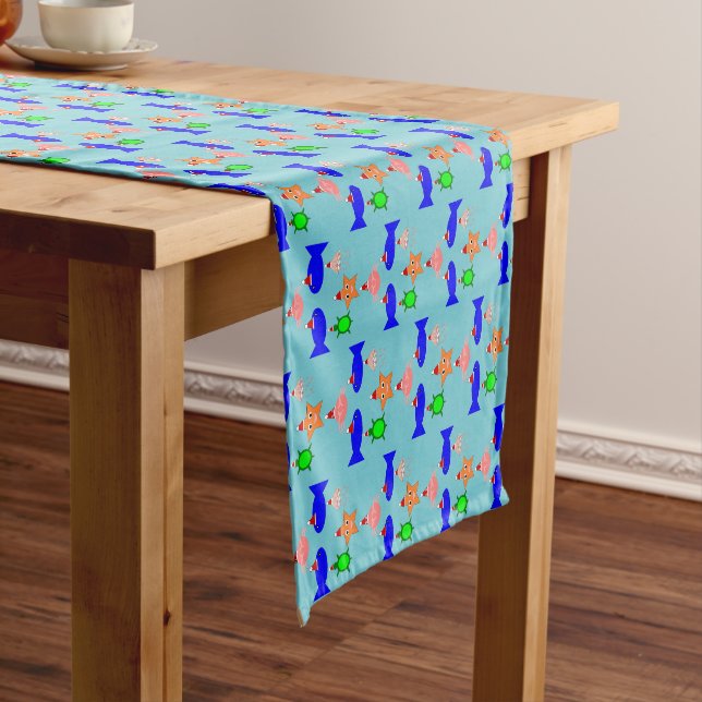 Christmas Sea Creatures Short Table Runner (In Situ)