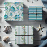 Christmas Sea Turtle & Botanical Leaves Watercolor Wrapping Paper Sheet<br><div class="desc">Celebrate Beach Christmas 2024 with Do Tell A Belle's cute and tropical sea turtle holiday wrapping paper. Featuring a charming pattern of watercolor sea turtles, botanical greenery, and red berries, this wrapping paper set is perfectly complemented by matching striped holiday paper. It's a chic and sophisticated choice for all your...</div>