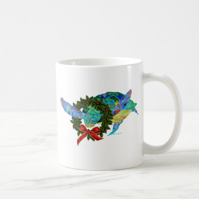 Christmas Sea Turtle Coffee Mug (Right)