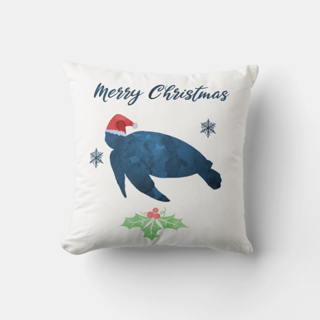 Christmas Sea Turtle Cushion (Front)