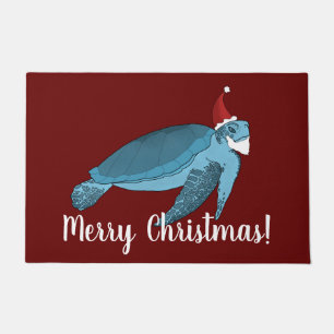 Christmas Sea Turtle Doormat