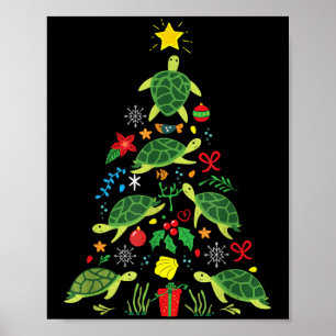 Christmas Sea Turtle Gift Co  Poster