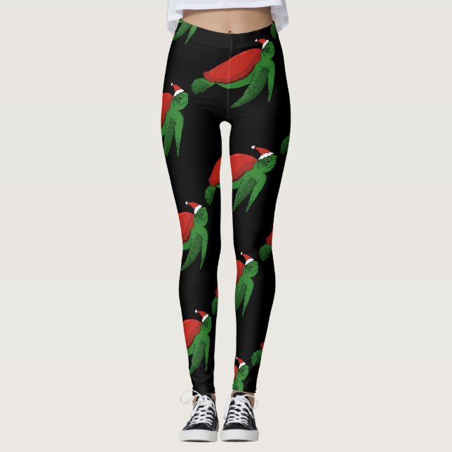 Christmas Sea Turtle Leggings (Front)