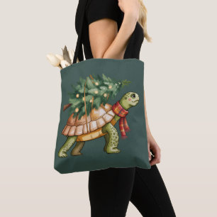 Christmas Sea Turtle Lover Gift Xmas Tree Holiday Tote Bag