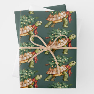 Christmas Sea Turtle Lover Gift Xmas Tree Holiday Wrapping Paper Sheet