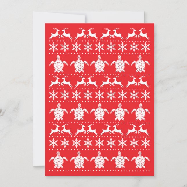 Christmas Sea Turtles Cute Festive Jumper Design Holiday Card (Front)