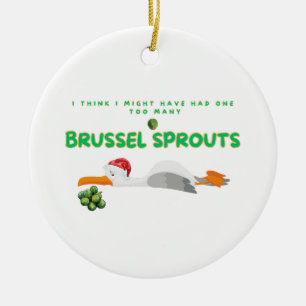 Christmas Seagull - Too Many Brussel Sprouts Ceramic Ornament