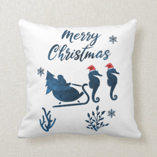 Christmas Seahorse Cushion