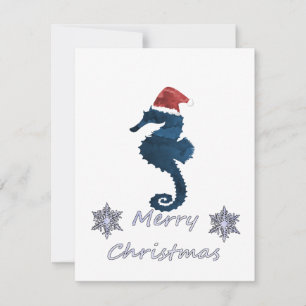 Christmas Seahorse Holiday Card