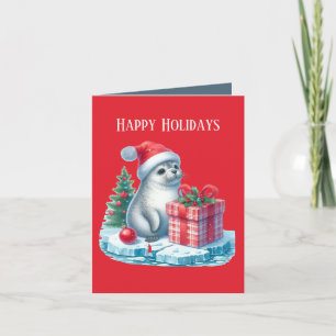 Christmas seal add message holiday card