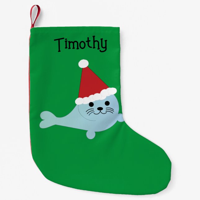 Christmas Seal Small Christmas Stocking (Front)