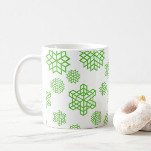 Christmas Seamless Green Snowflakes Coffee Mug
