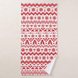 Christmas seamless pattern bath towel