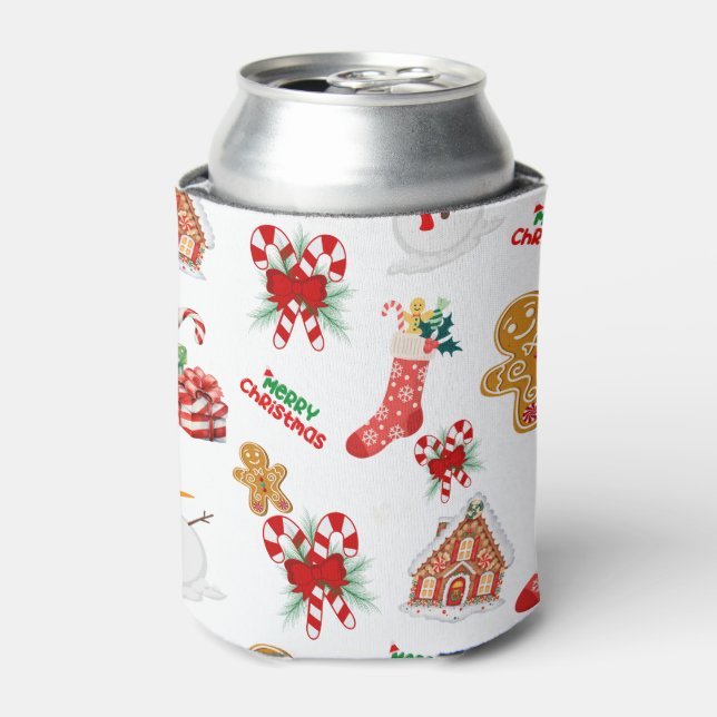 Christmas Seamless Pattern Can Cooler (Can Front)