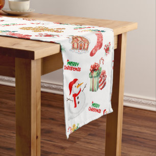 Christmas Seamless Pattern Medium Table Runner