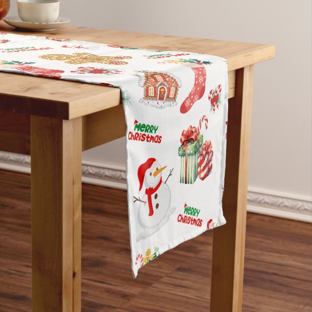 Christmas Seamless Pattern Medium Table Runner (In Situ)