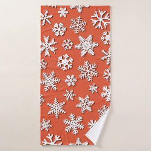 Christmas seamless pattern of snowflakes with shad bath towel