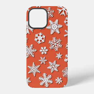 Christmas seamless pattern of snowflakes with shad iPhone 12 case