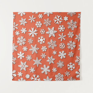 Christmas seamless pattern of snowflakes with shad tapestry