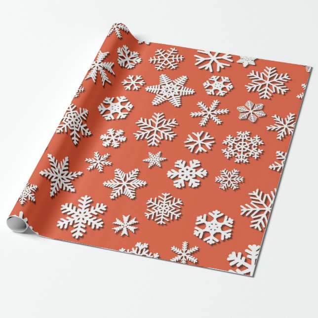 Christmas seamless pattern of snowflakes with shad wrapping paper (Unrolled)