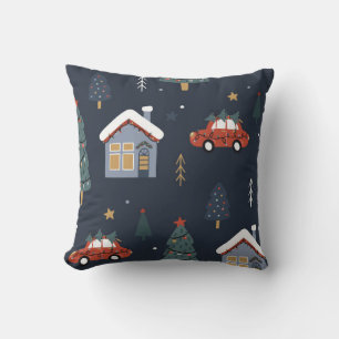 Christmas seamless pattern with christmas tree,car cushion