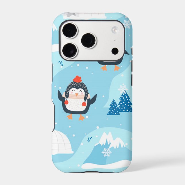 christmas seamless pattern with penguin (Back)