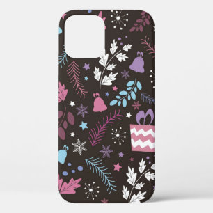 Christmas seamless pattern with tree, snow, gift iPhone 12 case