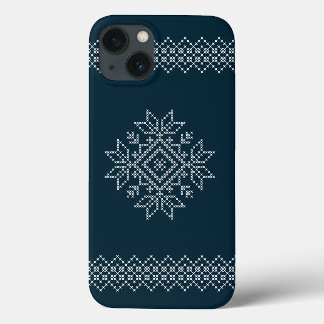 Christmas season blue snowflake art  Case-Mate iPhone case (Back)