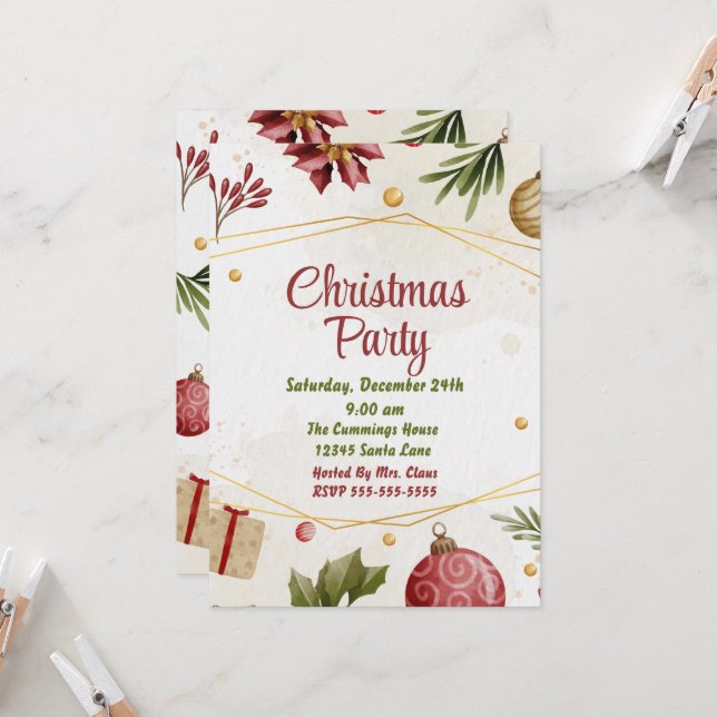 Christmas Season Celebration Invitation (Front/Back In Situ)