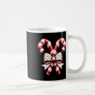 Christmas Season Cute Candy Cane Retro Coquette Bo Coffee Mug