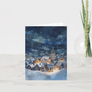 Christmas season night sky city  card
