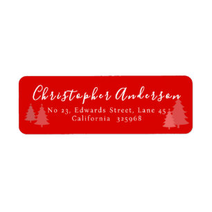 Christmas Season Red Return Address Label