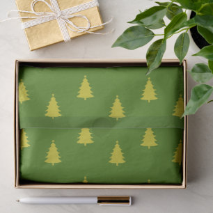 Christmas Season Trees Dark Green Tissue Paper