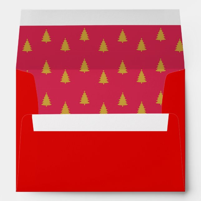 Christmas Season Trees Red Envelope (Back (Bottom))