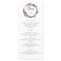 Christmas Season Wedding Menu