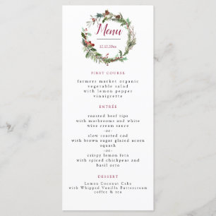 Christmas Season Wedding Menu