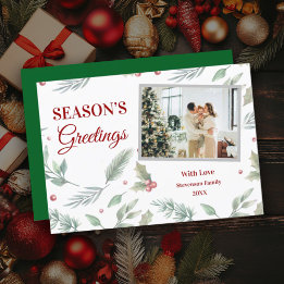 Christmas Seasons Greetings Custom Holiday Card