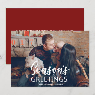 Christmas Seasons Greetings Custom Photo Holiday Card