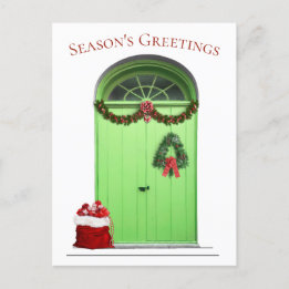 Christmas Season's Greetings Green Door Template