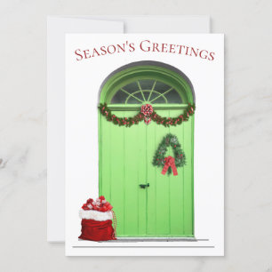 Christmas Season's Greetings Green Door Template