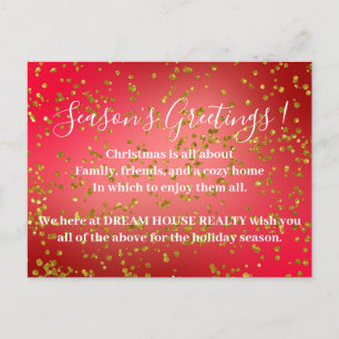 Christmas Seasons Greetings Real Estate Holiday Postcard