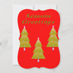 Christmas Seasons Greetings RedFlat Greeting Card 