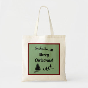 Christmas Season's Greetings Santa Sleigh Tote Bag