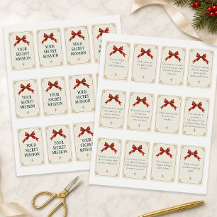 Christmas Secret Mission Cards Family Party Game