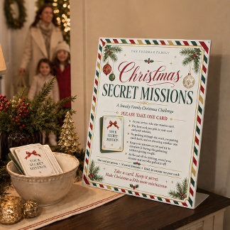 Christmas Secret Missions Game Entry Sign
