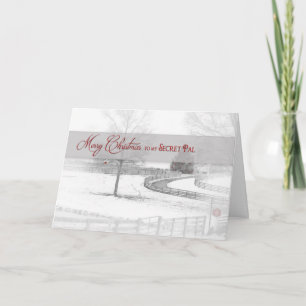 Christmas- Secret Pal - Horse Ranch-Winter/Snow Holiday Card