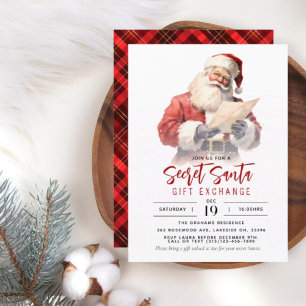 Christmas Secret Santa Gift Exchange Invitation 